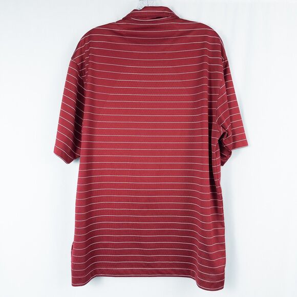 Nike Golf Ventilated Striped Active Polo Shirt Mens Large Red White 231584-642 - Picture 2 of 16